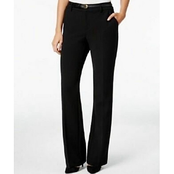 Charter Club Pants - CHARTER CLUB • Black Katherine Fit Full Length Trouser Pants, 4P